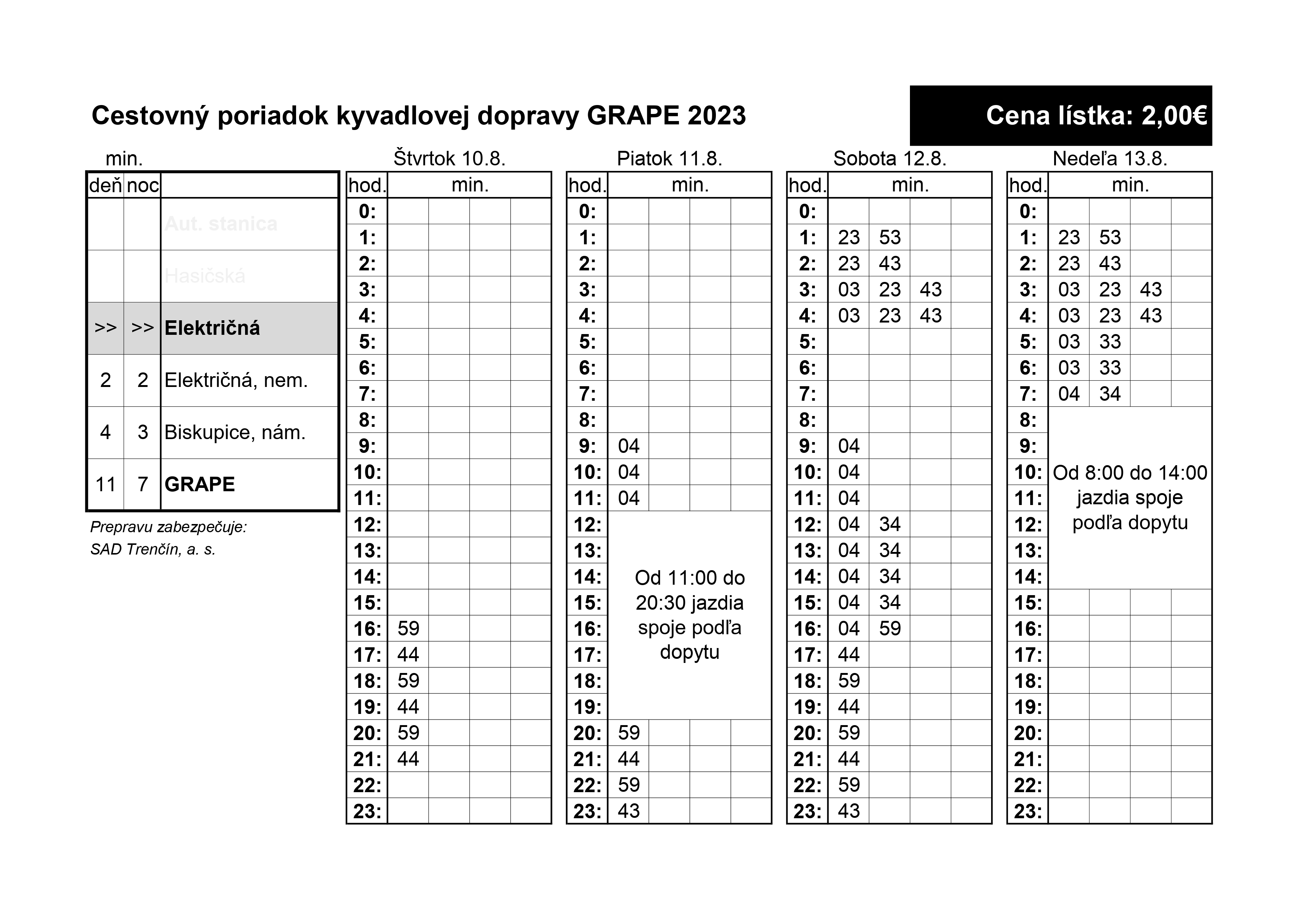 GRAPE FESTIVAL 2023 – Cestovný Poriadok - Slovenská Autobusová Doprava ...